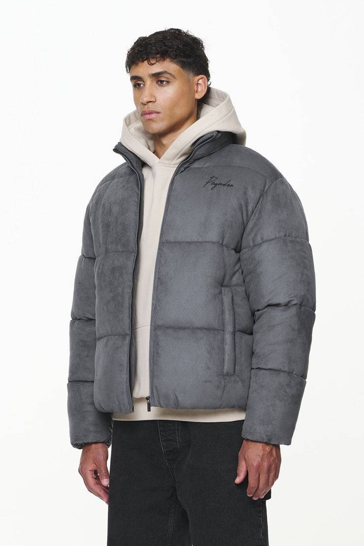 Pegador Neum Suede Puffer Jacket Dark Grey