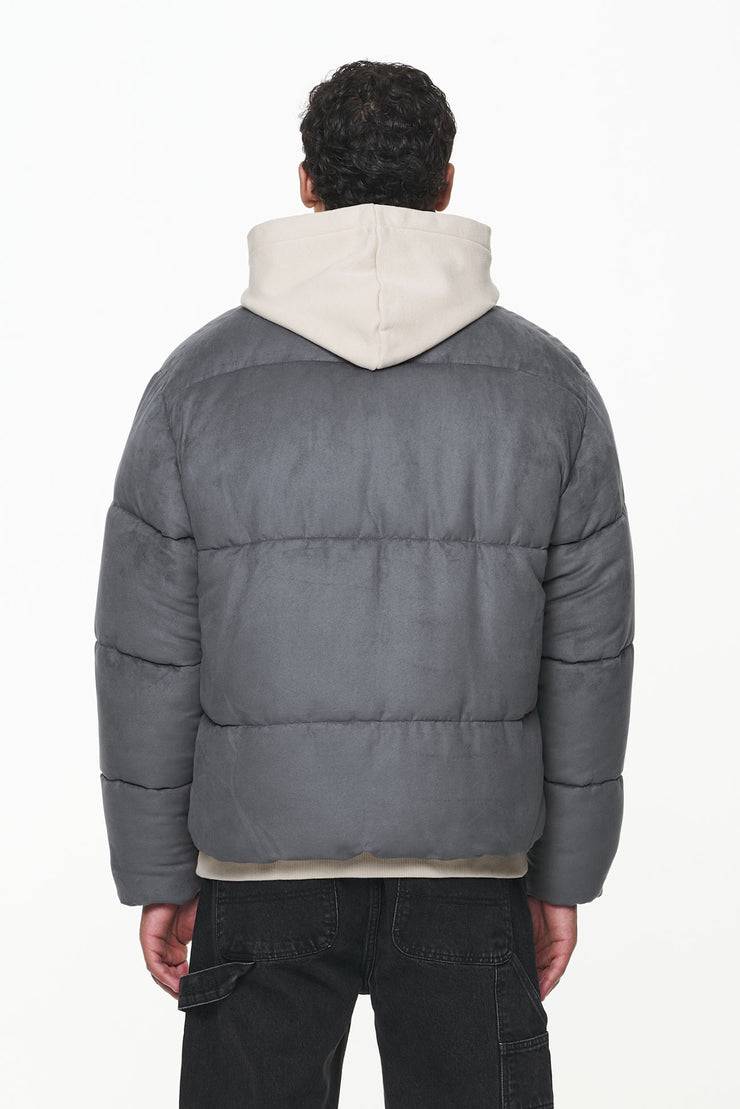 Pegador Neum Suede Puffer Jacket Dark Grey