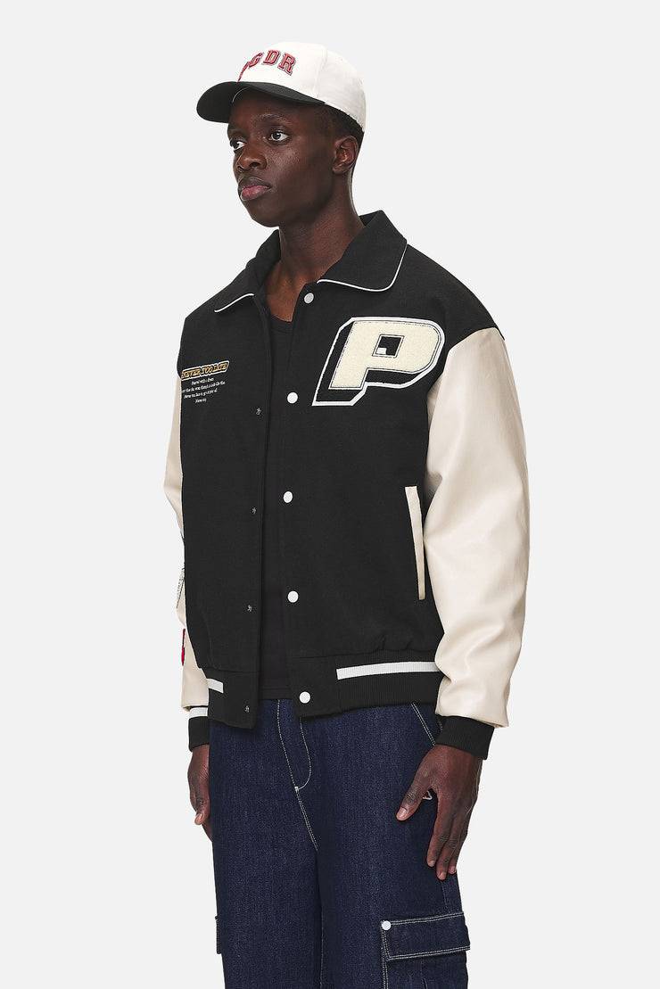 Pegador Oris Varsity Jacket Black Cream