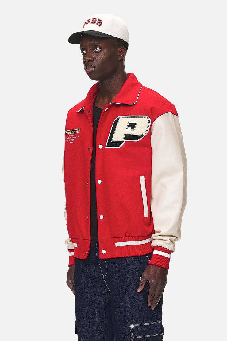 Pegador Oris Varsity Jacket Red Cream
