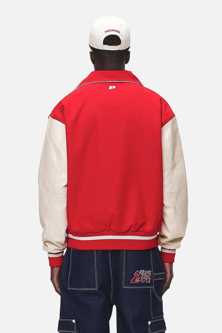 Pegador Oris Varsity Jacket Red Cream