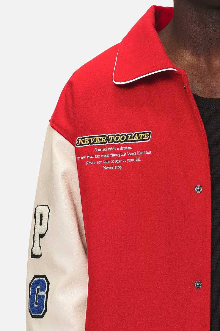 Pegador Oris Varsity Jacket Red Cream