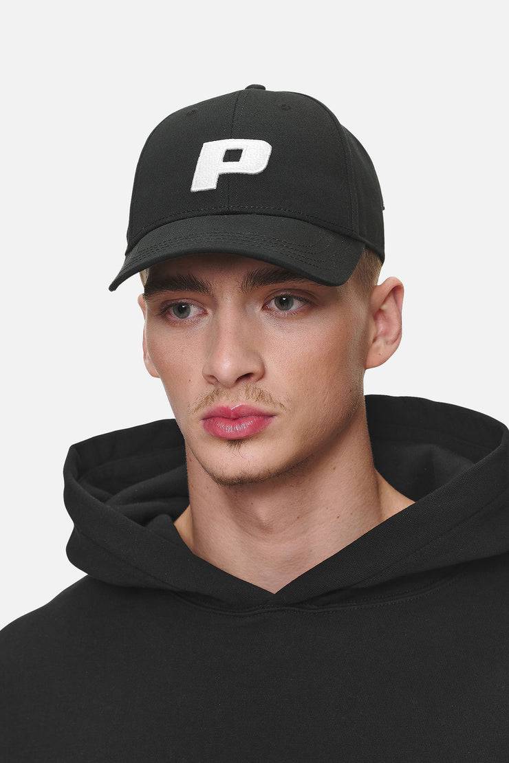 Pegador P Logo Cap Black White