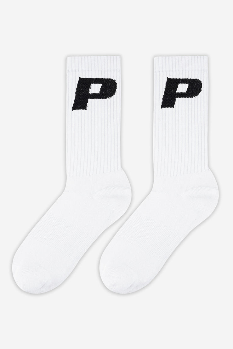 Pegador P Logo Socks White Black