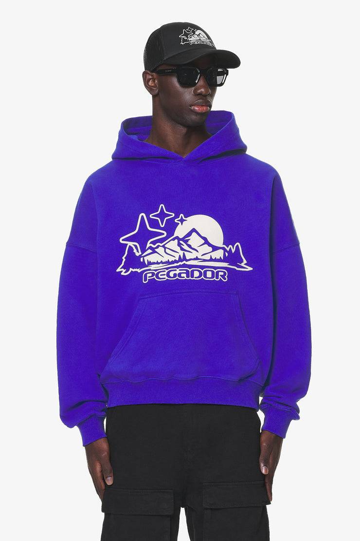 Pegador Pansy Boxy Hoodie Washed Endless Blue