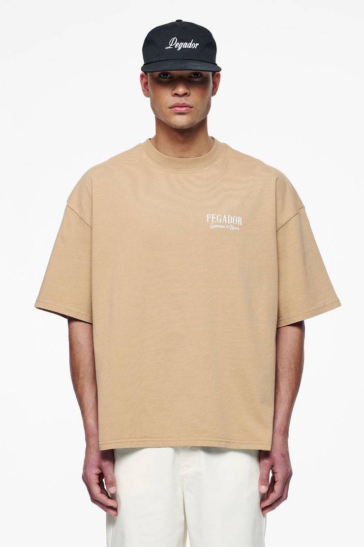 Pegador Racoon Boxy Tee Vintage Washed Espresso