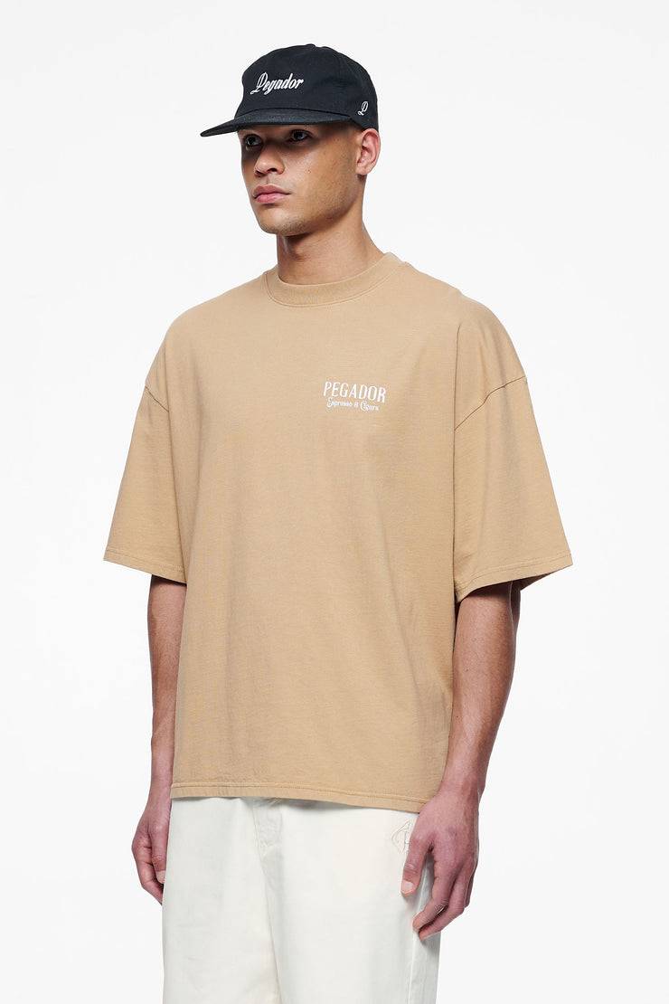 Pegador Racoon Boxy Tee Vintage Washed Espresso