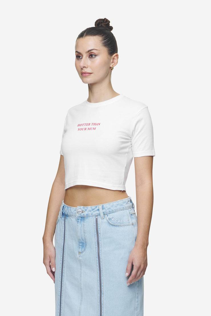 Pegador Reyna Cropped Baby Tee White