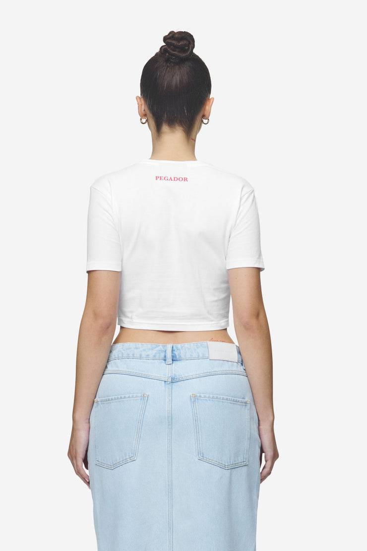 Pegador Reyna Cropped Baby Tee White
