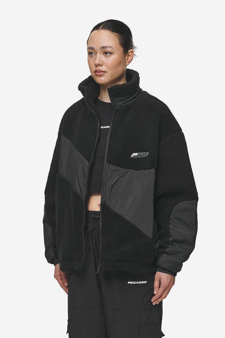 Pegador Risa Teddy Fabric Mix Jacket Black