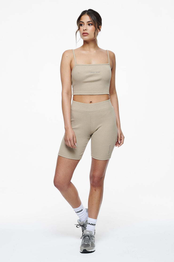 Pegador Ruby Rib Crop Top Vintage Washed Espresso