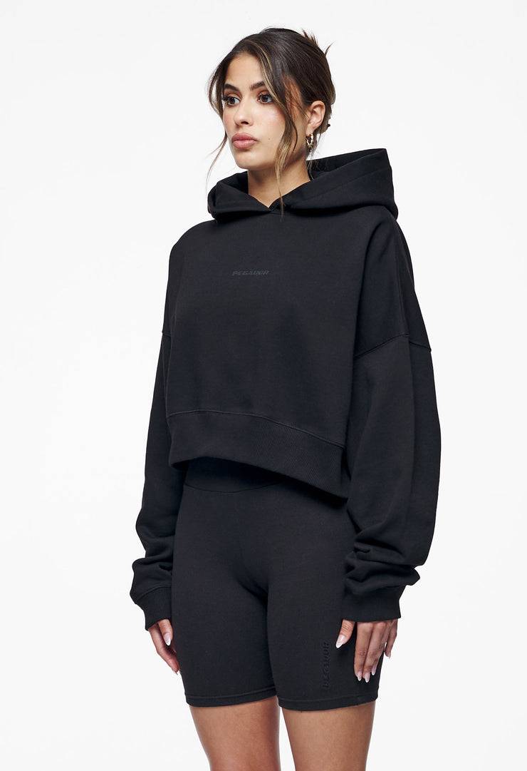 Pegador Salita Oversized Cropped Hoodie Black Gum