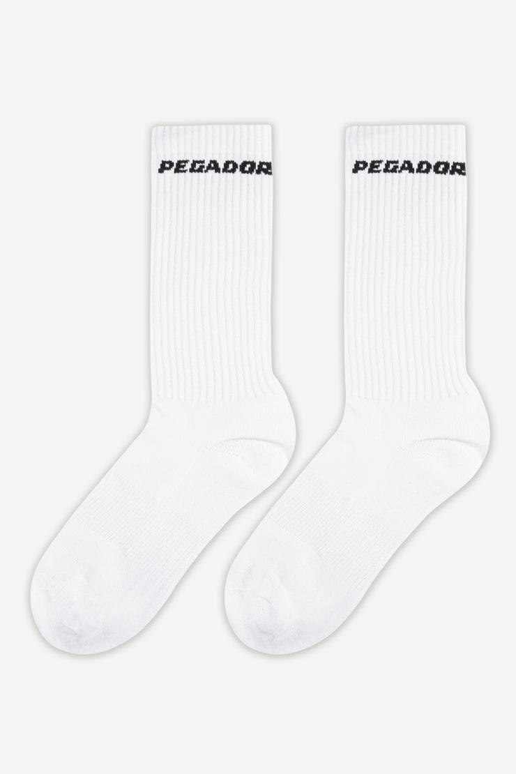 Pegador Side Logo Socks White Black