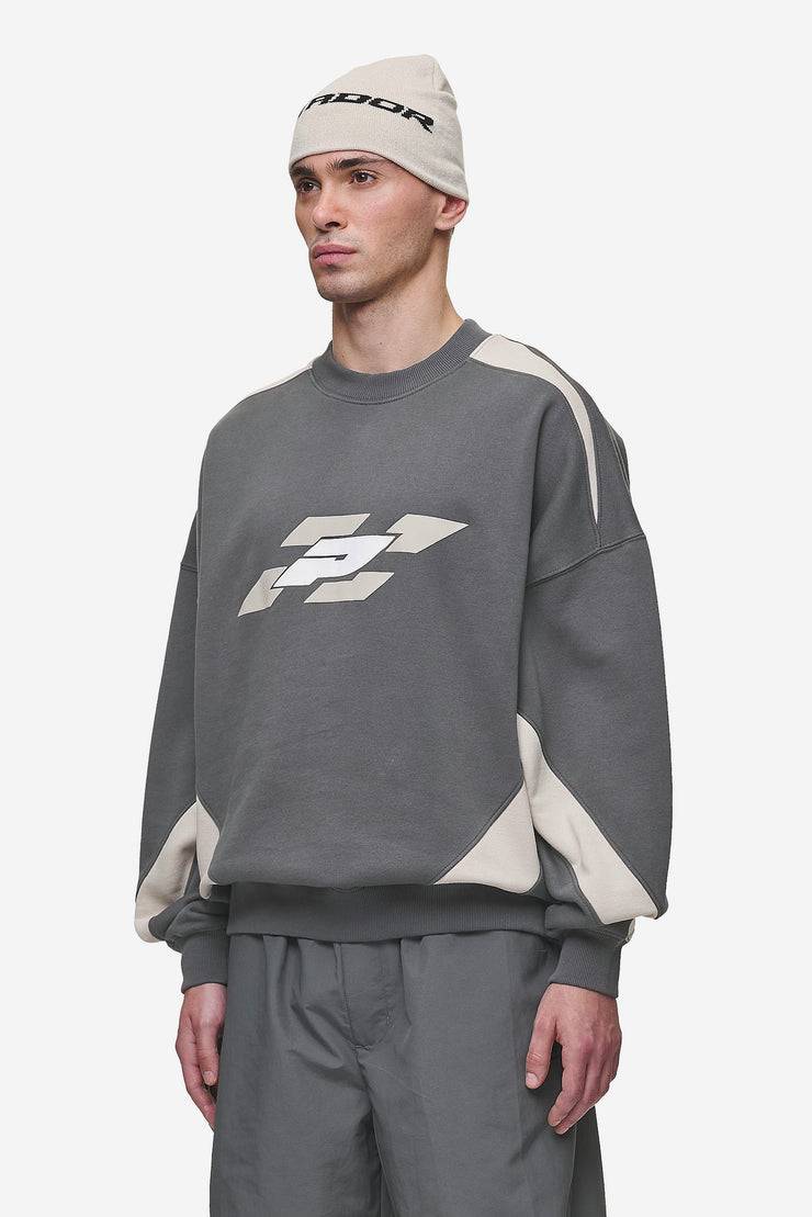 Pegador Slick Boxy Sweater Washed Anthracite