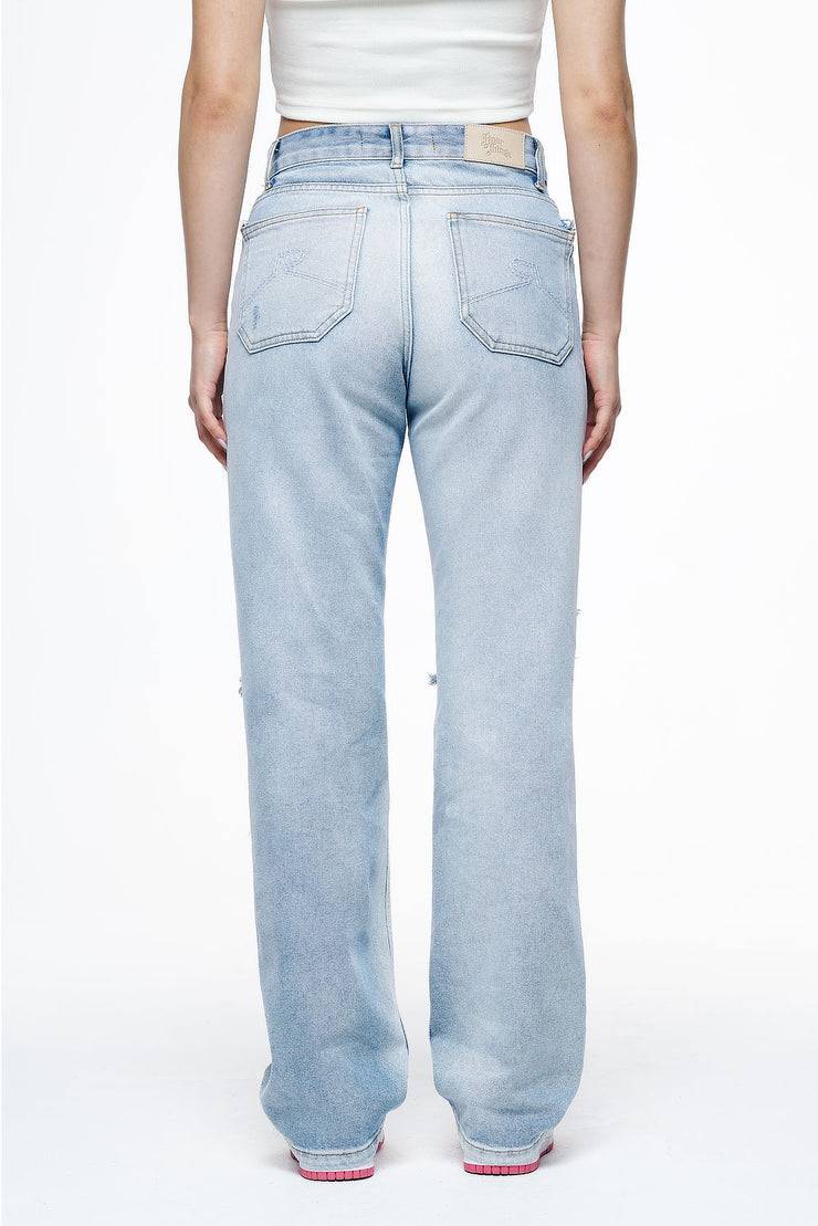Pegador Soliera Distressed Wide Jeans Light Blue