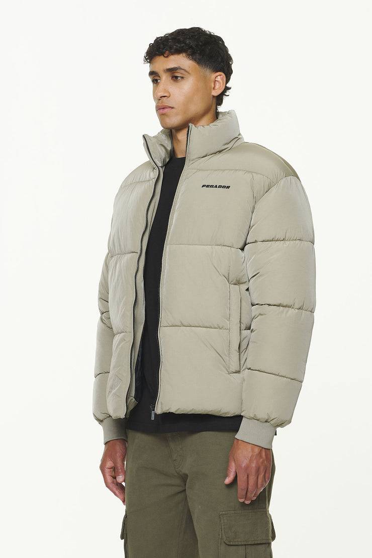 Pegador Solin Crushed Puffer Jacket Mud Beige