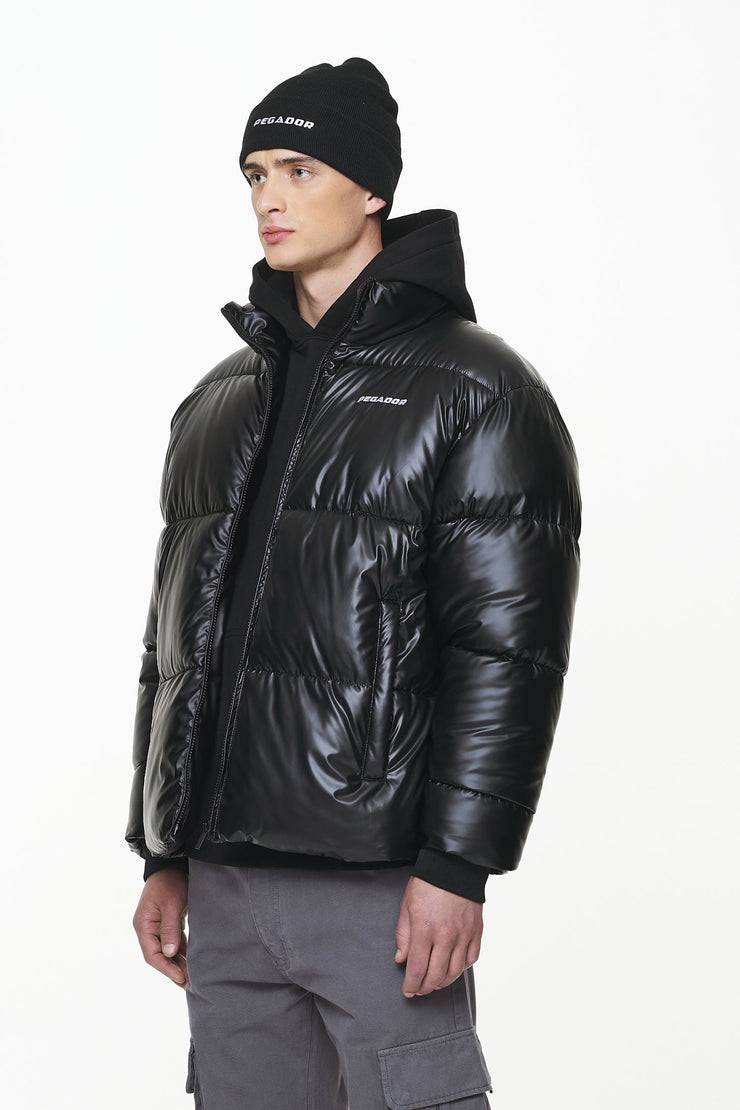 Pegador Solin Glossy Puffer Jacket Black