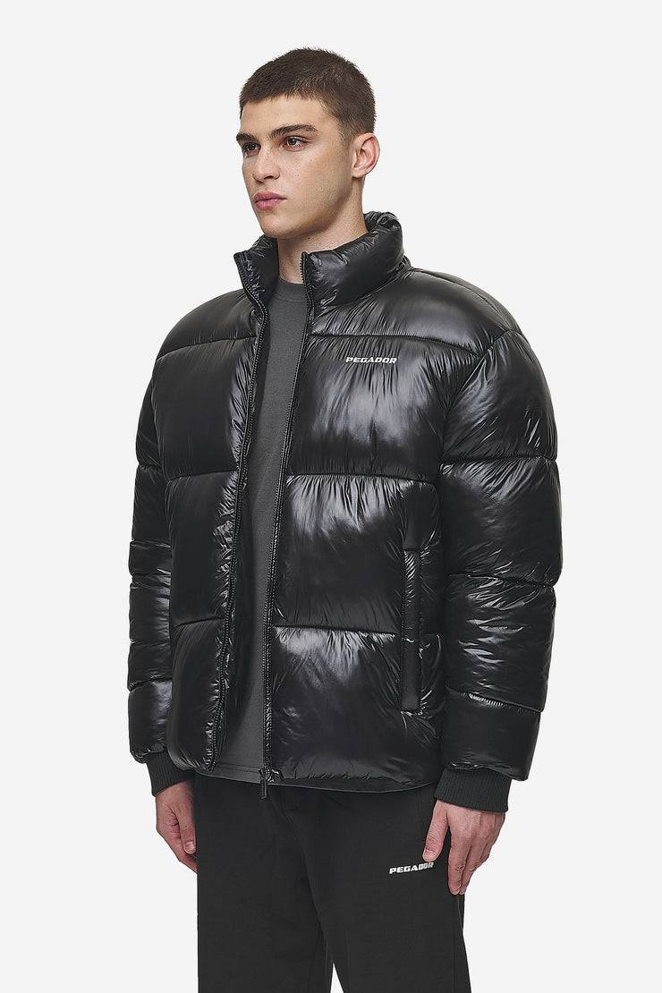 Pegador Solin Light Glossy Puffer Jacket Black