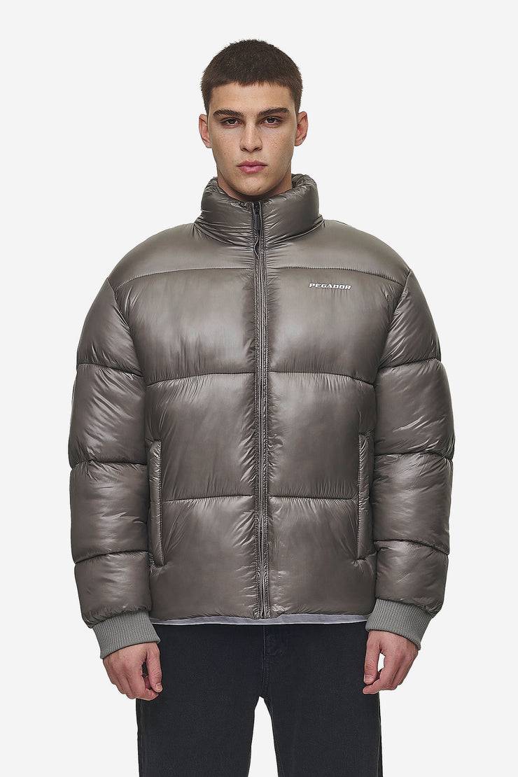 Pegador Solin Light Glossy Puffer Jacket Rock Grey