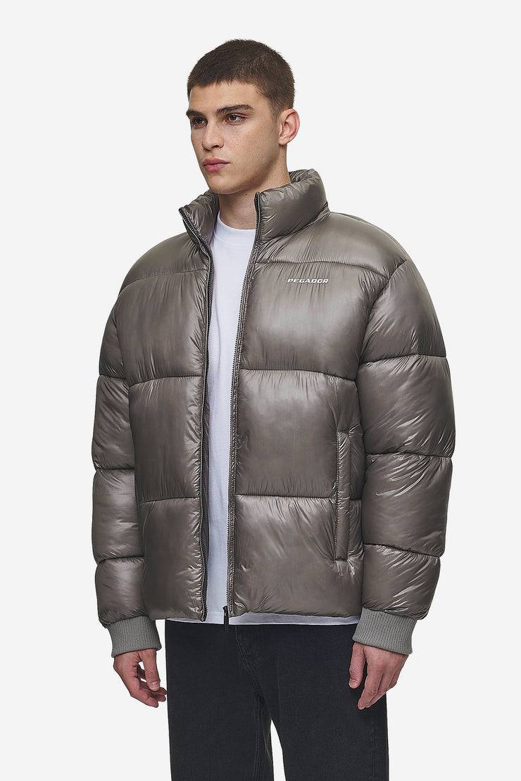 Pegador Solin Light Glossy Puffer Jacket Rock Grey