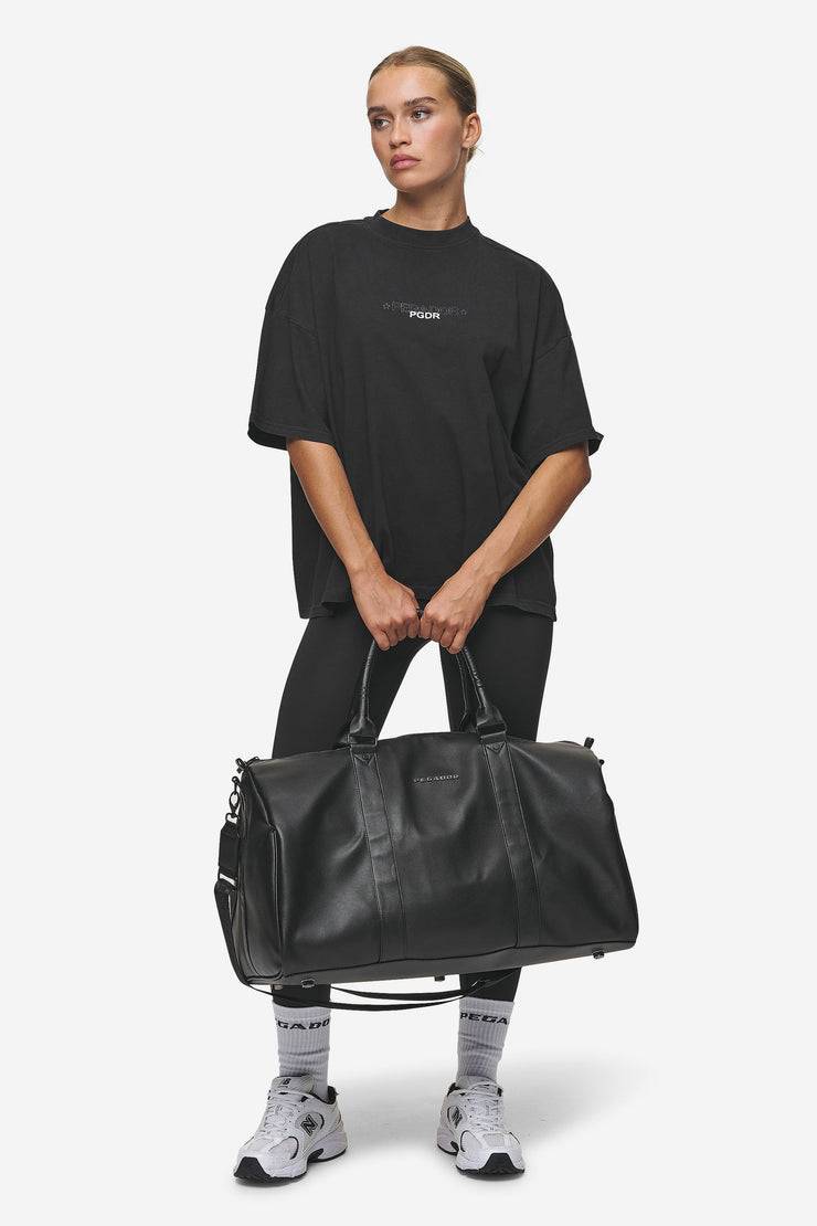 Pegador Strahan Logo Faux Leather Weekender Black