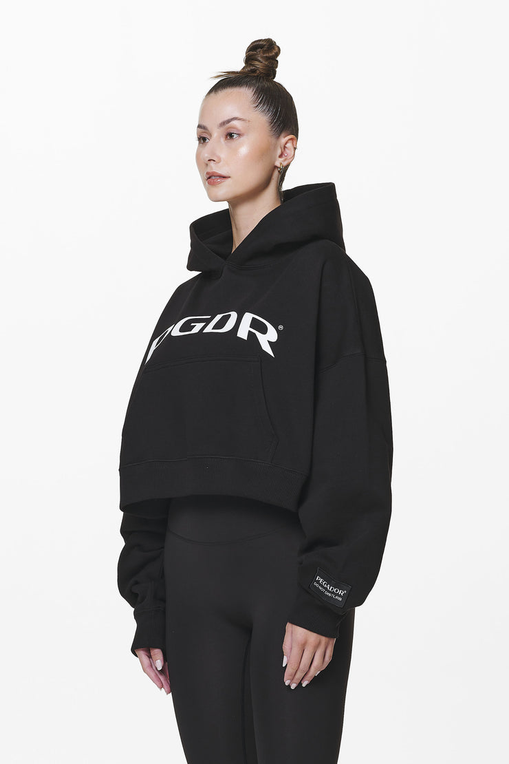 Pegador Troms Oversized Cropped Hoodie Black