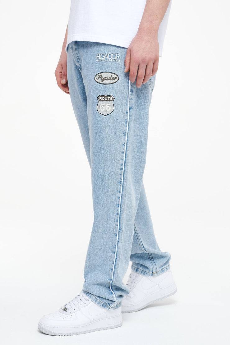 Pegador Vanness Baggy Jeans Washed Blue