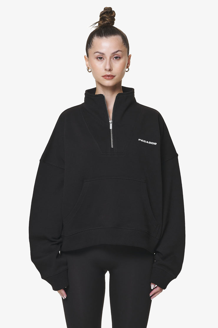 Pegador Vuku Logo Oversized Halfzip Black