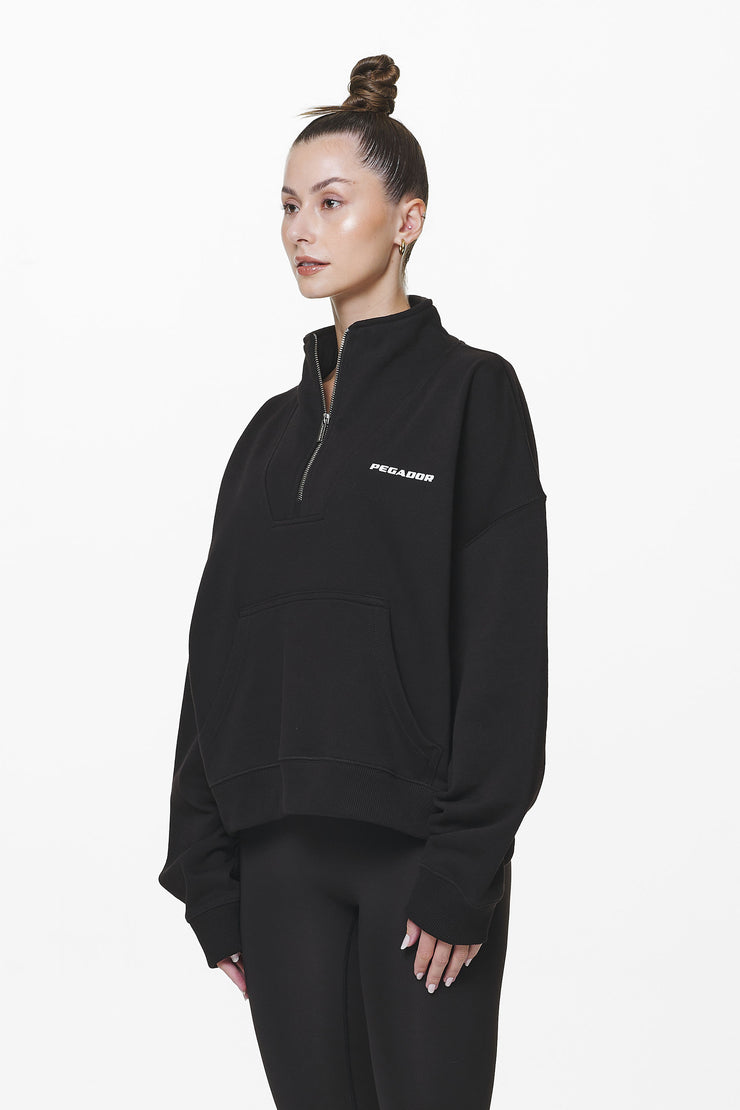 Pegador Vuku Logo Oversized Halfzip Black