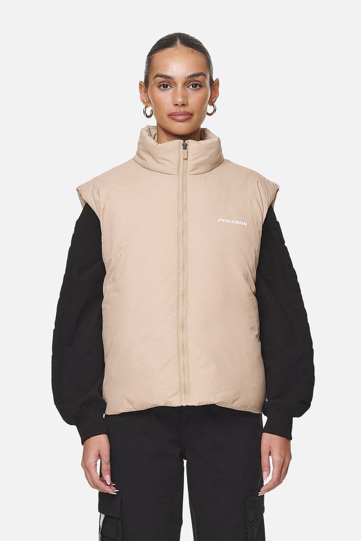 Pegador Wilton Cropped Oversized Vest Safari Sand