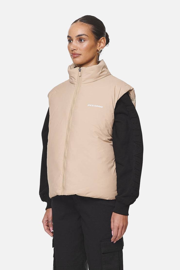 Pegador Wilton Cropped Oversized Vest Safari Sand