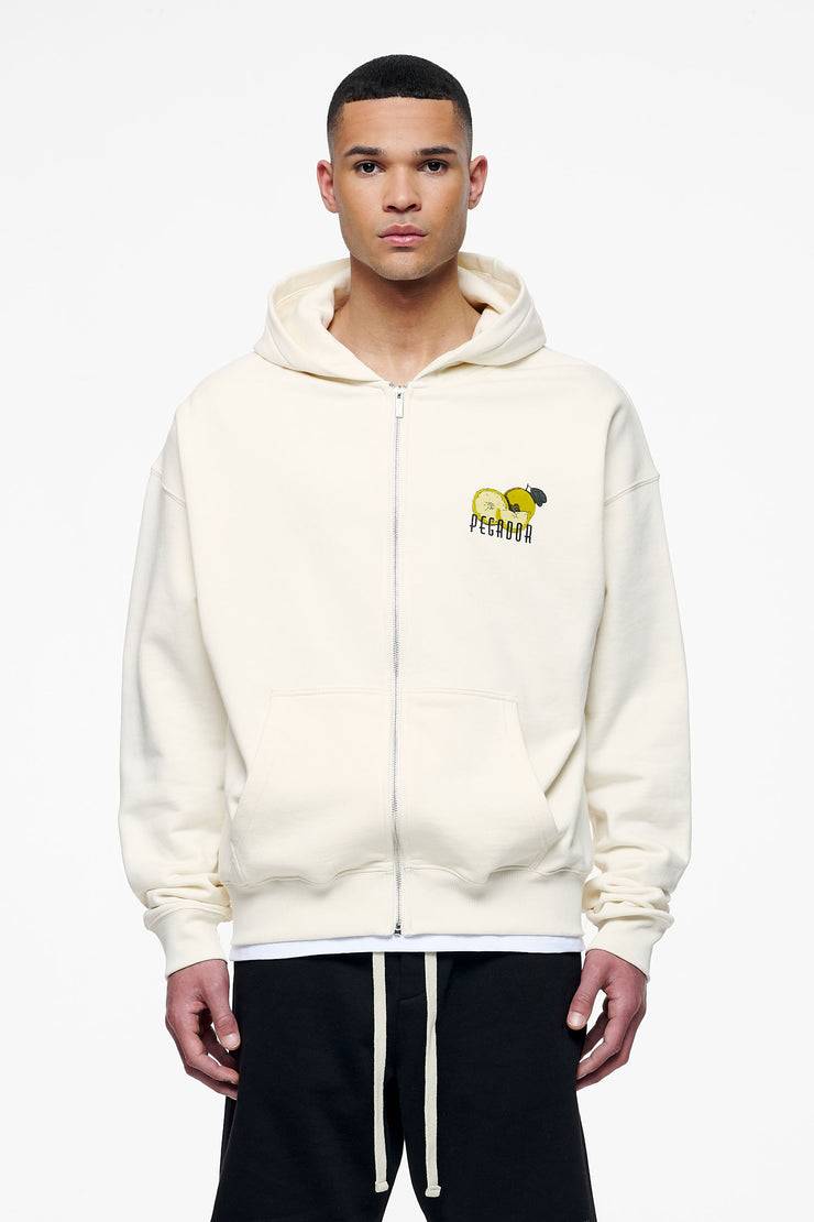 Pegador Plaxton Oversized Sweat Jacket Vintage Washed Unbleached