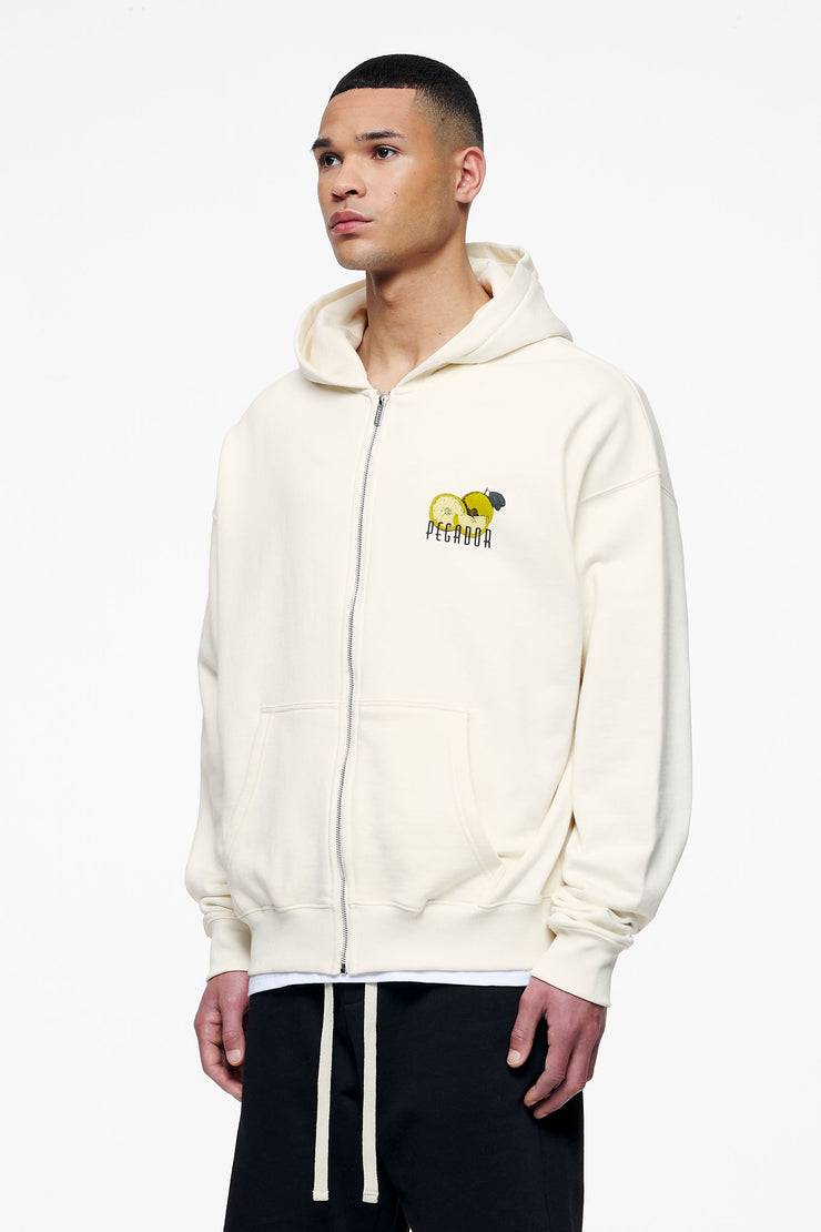 Pegador Plaxton Oversized Sweat Jacket Vintage Washed Unbleached