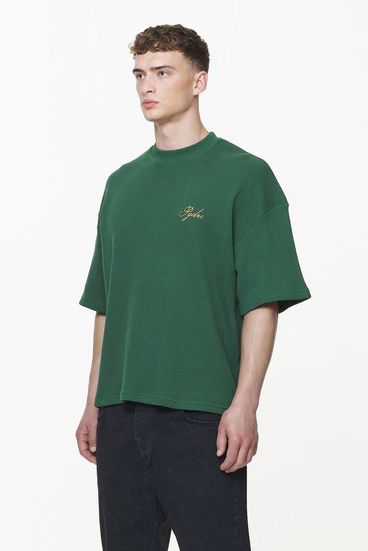 Pegador Quat Waffle Boxy Tee Vintage Washed British Green
