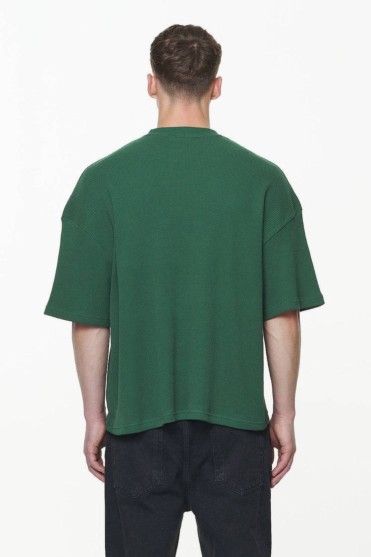 Pegador Quat Waffle Boxy Tee Vintage Washed British Green