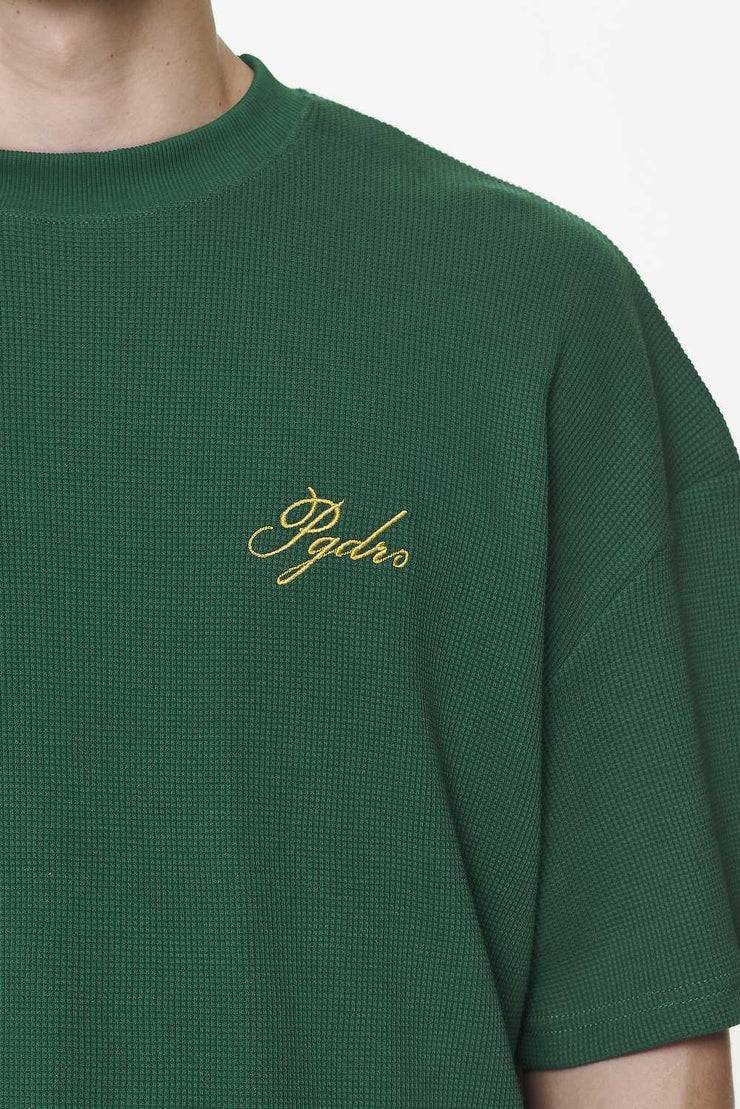 Pegador Quat Waffle Boxy Tee Vintage Washed British Green