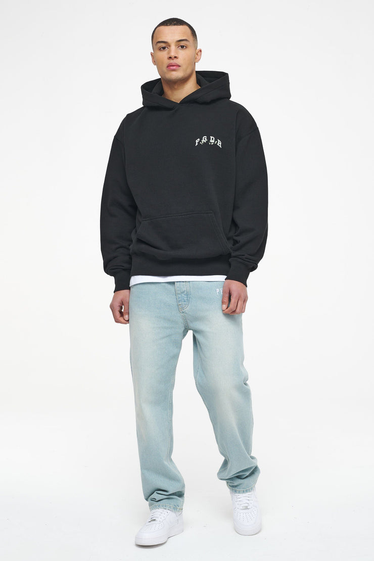 Pegador Reid Oversized Hoodie Vintage Washed Black Ink