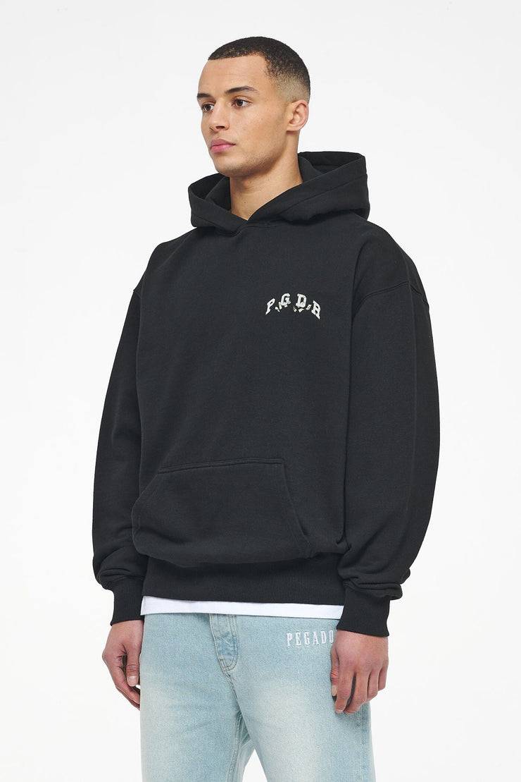 Pegador Reid Oversized Hoodie Vintage Washed Black Ink