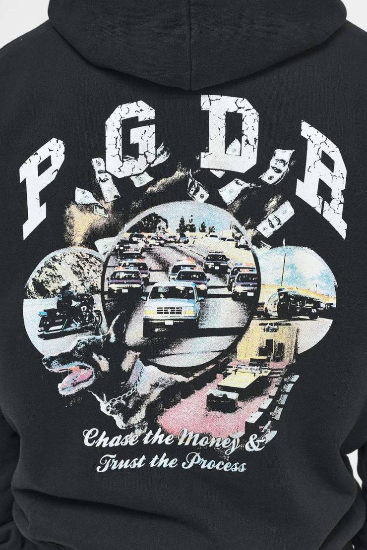 Pegador Reid Oversized Hoodie Vintage Washed Black Ink