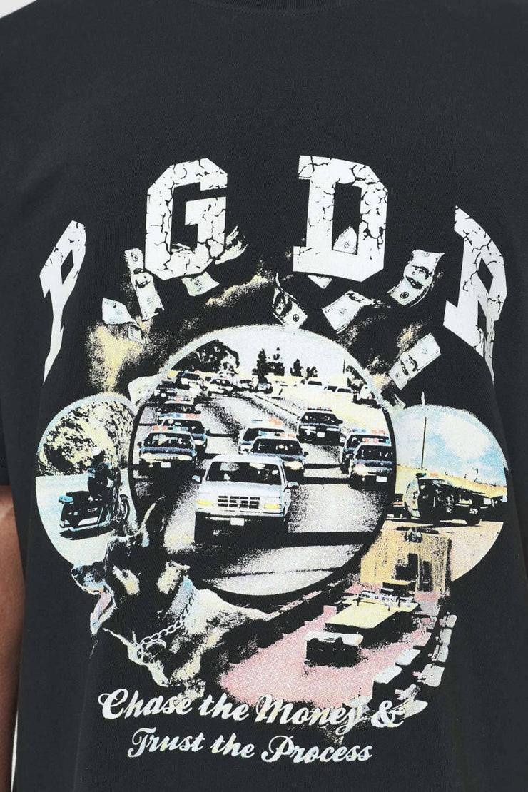 Pegador Reid Oversized Tee Vintage Washed Black Ink