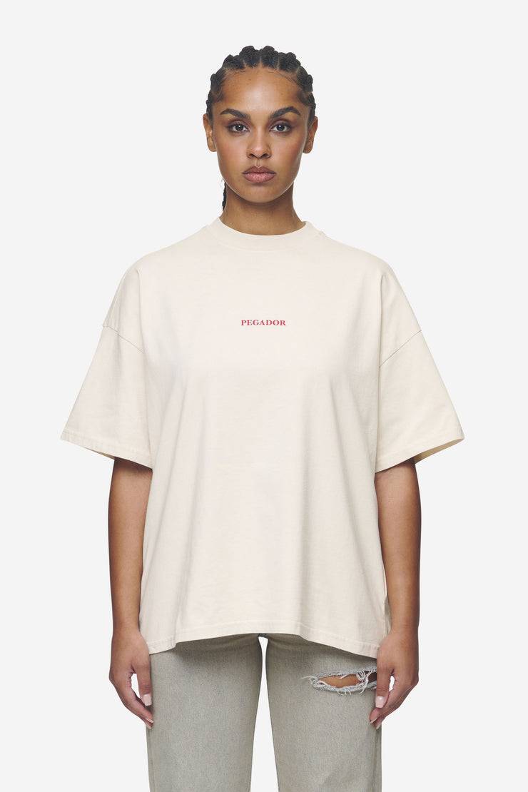 Pegador Reyna Heavy Oversized Tee Washed Coast Sand