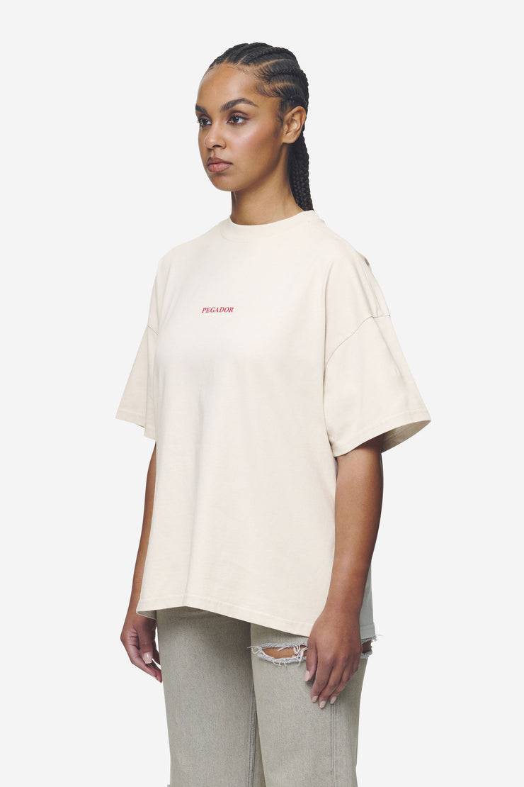 Pegador Reyna Heavy Oversized Tee Washed Coast Sand