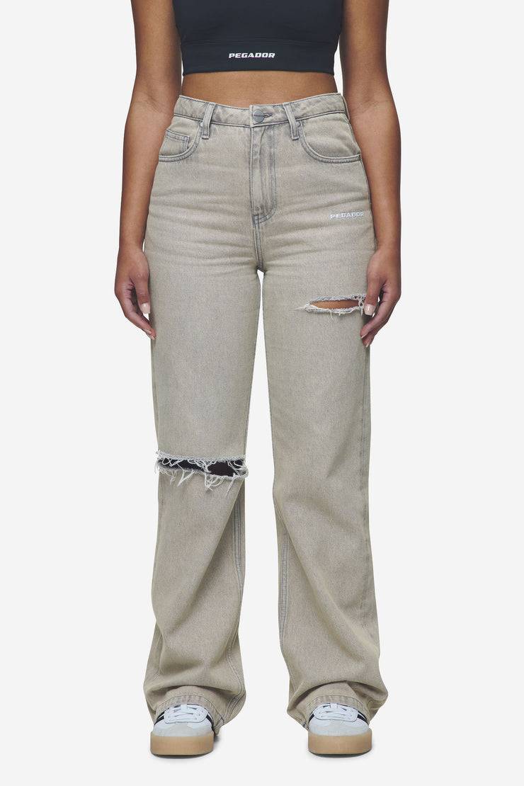 Pegador Romani Destroyed High Waist Jeans Washed Coast Sand