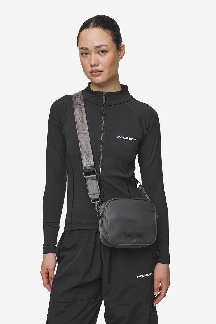 Pegador Rubber Logo Patch Nylon Shoulder Strap Bag Anthracite