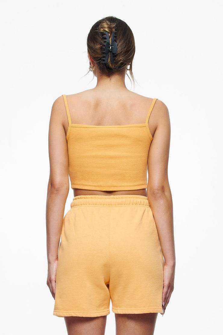 Pegador Ruby Rib Crop Top Vintage Washed Golden Sun