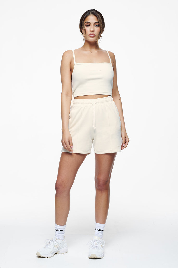 Pegador Ruby Rib Crop Top Vintage Washed Unbleached