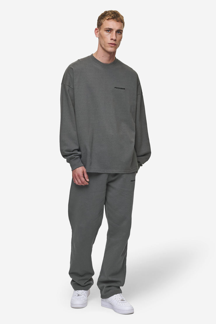 Pegador Rusk Logo Oversized Longsleeve Washed Anthracite