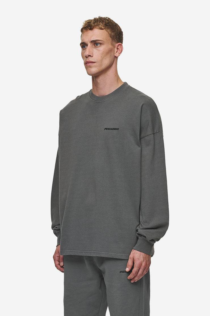 Pegador Rusk Logo Oversized Longsleeve Washed Anthracite