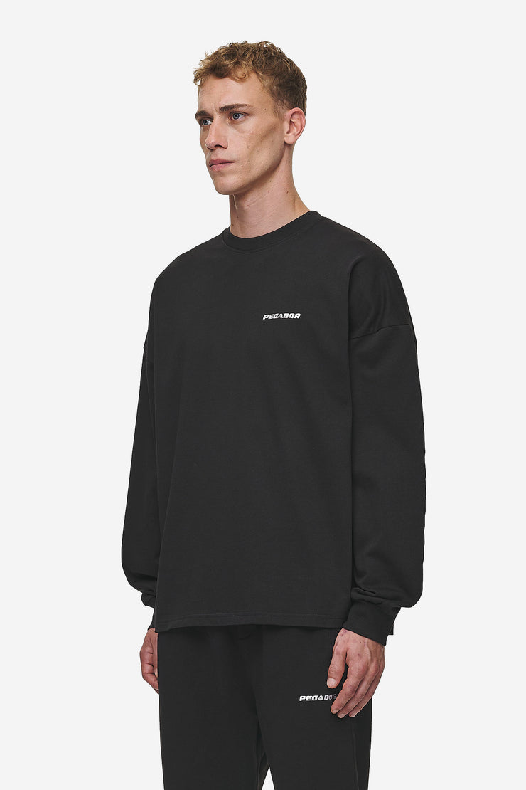 Pegador Rusk Logo Oversized Longsleeve Washed Black