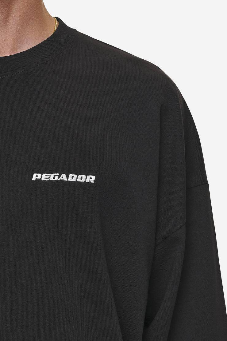 Pegador Rusk Logo Oversized Longsleeve Washed Black